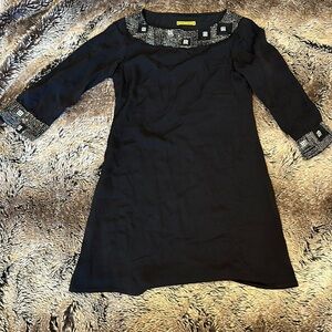 Alice + Olivia Black Beaded Tunic Dress